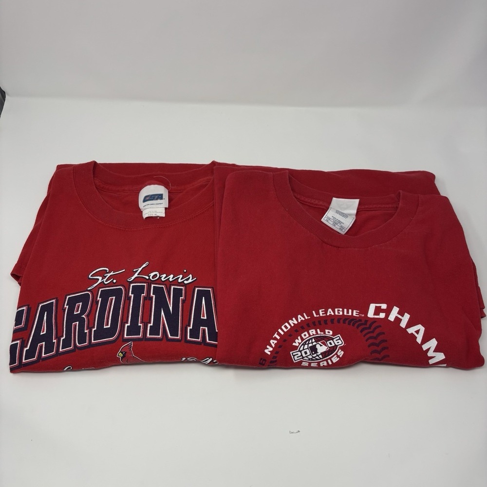 MLB St. Louis Cardinals Lot Of 2 T-Shirts Cotton XXL Red‎